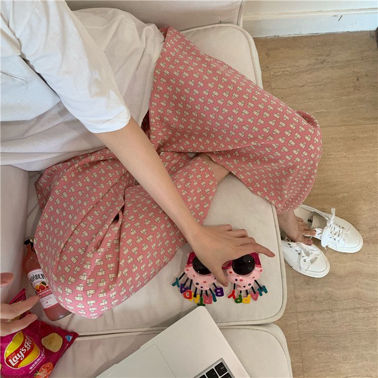 遛弯裤卡通睡裤女春秋新款居家可爱印花宽松休闲夏季空调防蚊长裤详情24