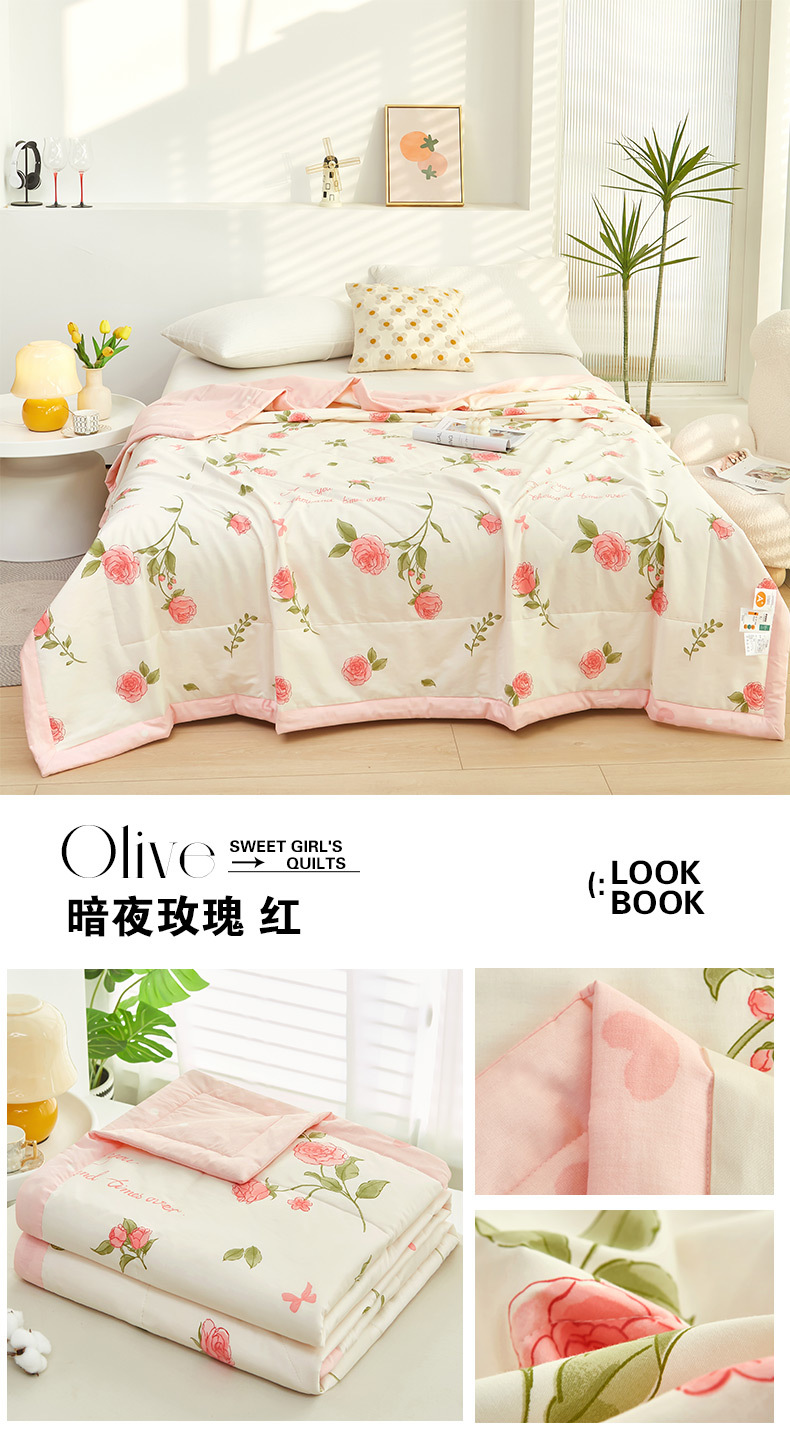 2024新款A类亲肤小清新纯棉夏被空调被批发夏凉被子全棉被芯批发详情34