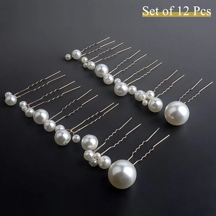 Handcrafted pearl hair forks, simple and elegant daily hair accessories for brides, hairpins, handcrafted beaded pearl gold and silver hair accessories pic 3