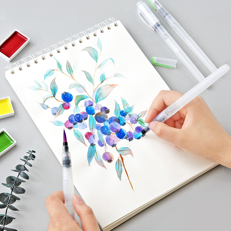 Watercolor pen set, soft pen, beginner art materials, storage water pen, watercolor pen pic 3