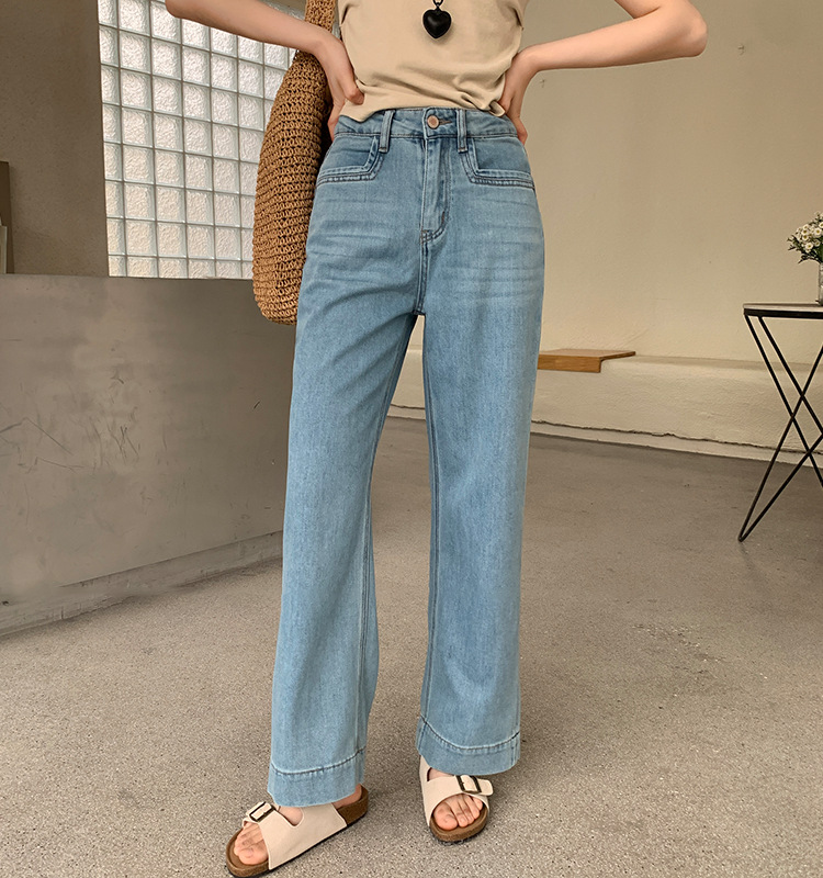 超清凉 天丝柔软牛仔裤女春夏新款弹力宽松薄款小个子直筒长裤子详情8