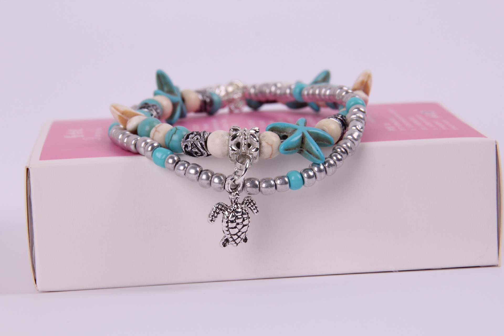 欧美跨境外贸脚饰乌龟脚链吊坠贝壳海星瑜伽沙滩情侣套装脚饰现货详情2