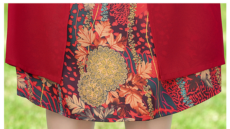 A stylish and elegant spring and autumn dress for middle-aged mothers, a long dress for women aged 40 to 50, a dress for middle-aged and elderly women pic 56