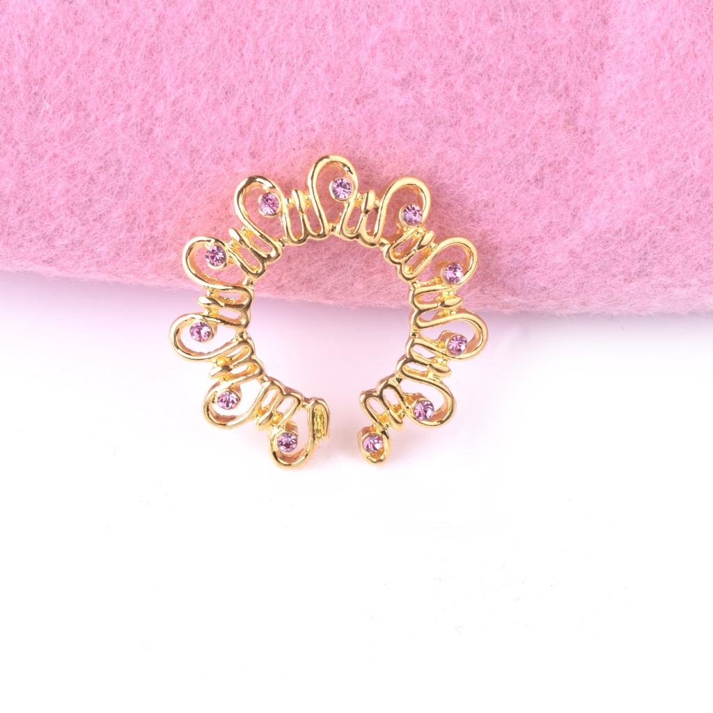 跨境8款乳环亚马逊蓝露新款不锈钢花形假乳环孔雀屏乳环穿刺饰品详情9