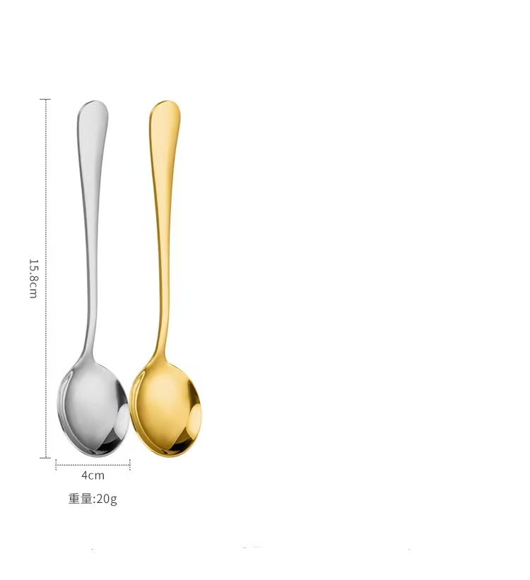 韩式不锈钢网红圆勺3号圆勺燕窝勺礼盒勺礼品勺家用勺西瓜勺汤勺详情7