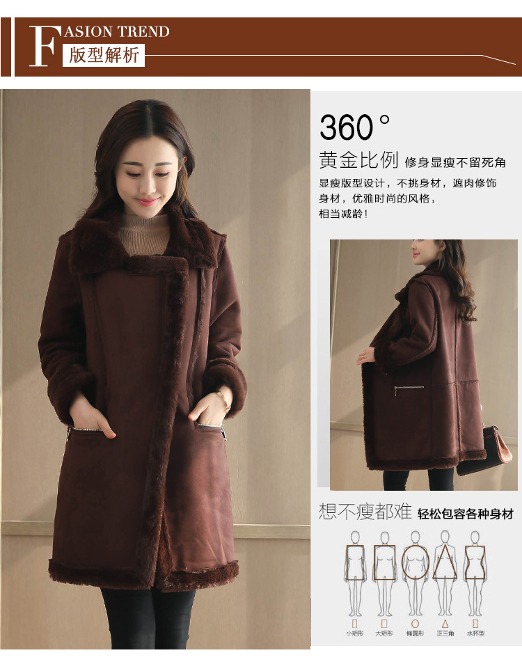 New mid-length cotton-padded jackets for women in winter, with thickened cotton-padded clothes made of deerskin, lambskin and fleece pic 5