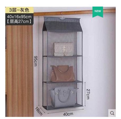 Three-dimensional dust-proof hanging bag, bag storage hanging bag, bag storage hanging bag, four-layer hanging bag, eight-compartment hanging bag pic 14
