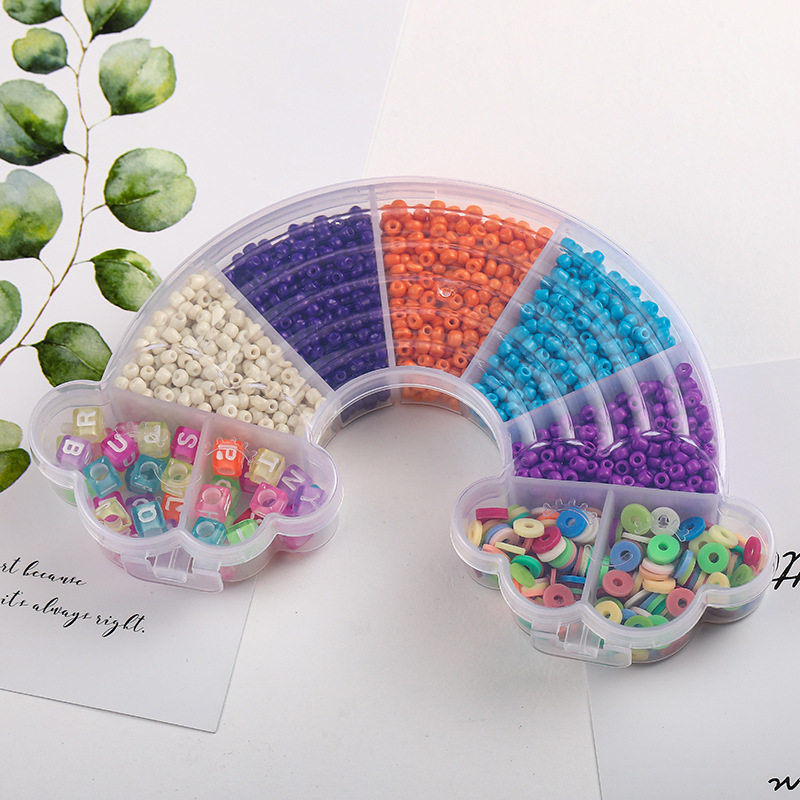 2023年新款春季跨境彩虹字母米珠手串套装饰品DIY半成品配件批发详情1