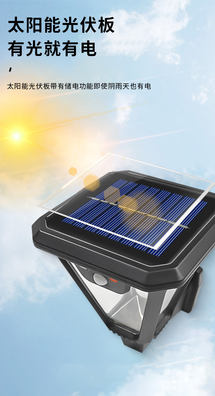 跨境花园景观墙头壁灯LED地插草坪灯户外防水太阳能庭院装饰灯详情4