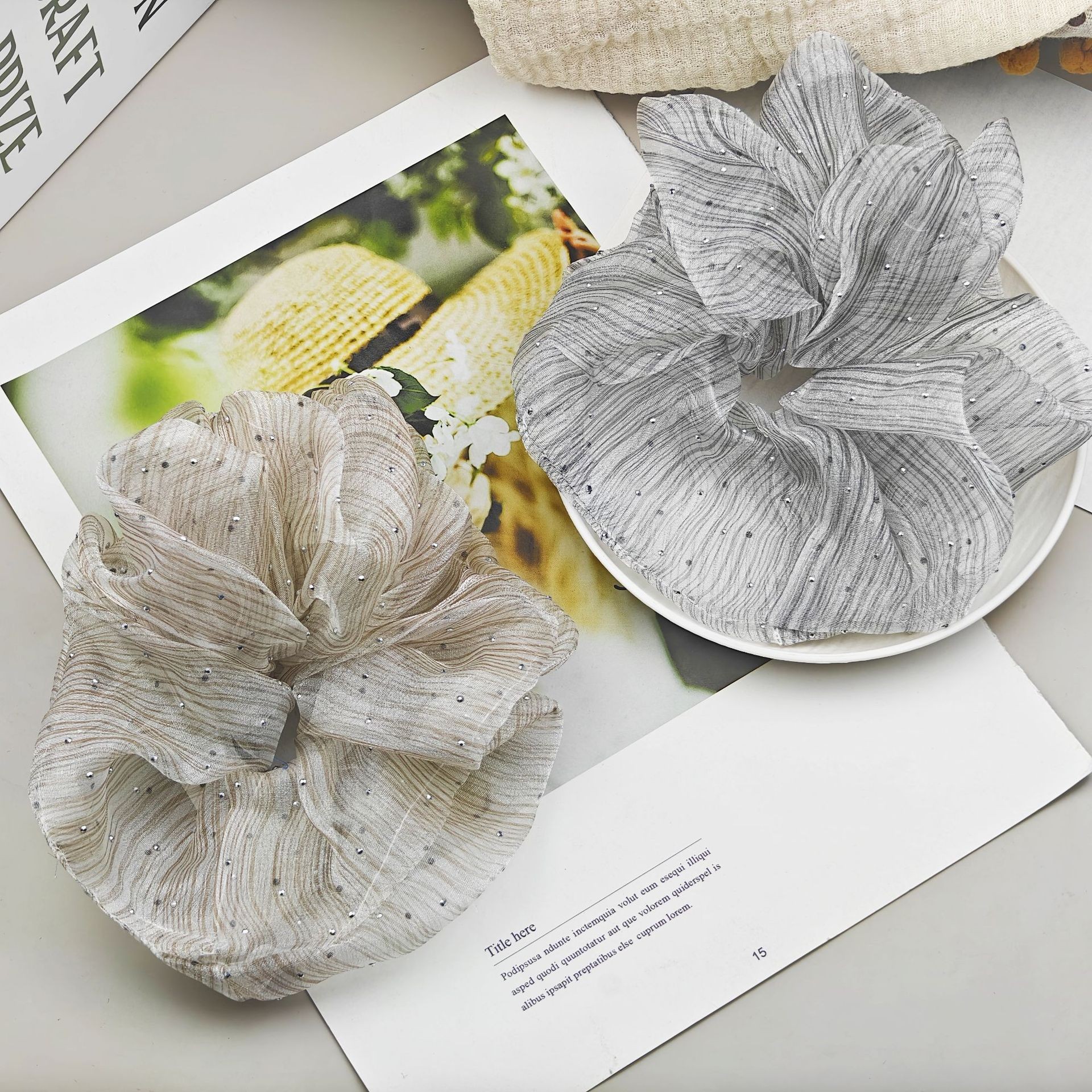 Korean-style large intestine hair band for women, high-end look, high appearance level, ins school style hair band, sweet style, fashionable rubber band hair accessory pic 40