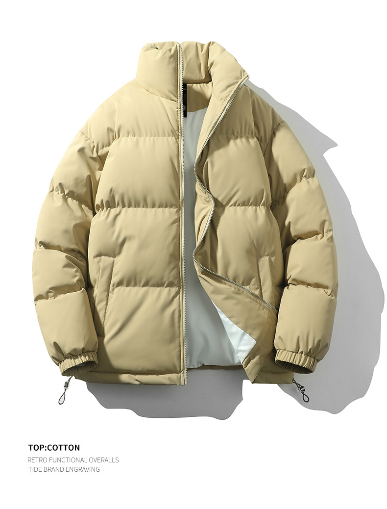 2024冬季宽松男士棉衣港风纯色立领外套上衣服棉袄加厚防寒袄子潮详情16