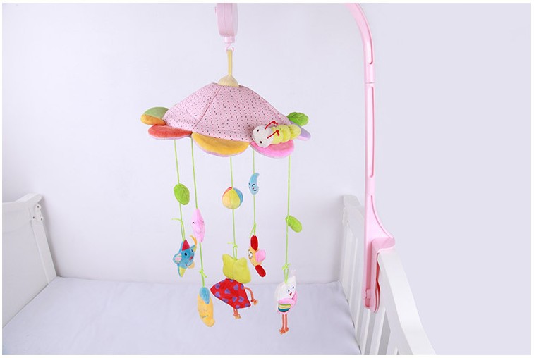 Baby pink frog bed bell music rotating music box bed hanging headboard decorative bed bell.73 pic 15