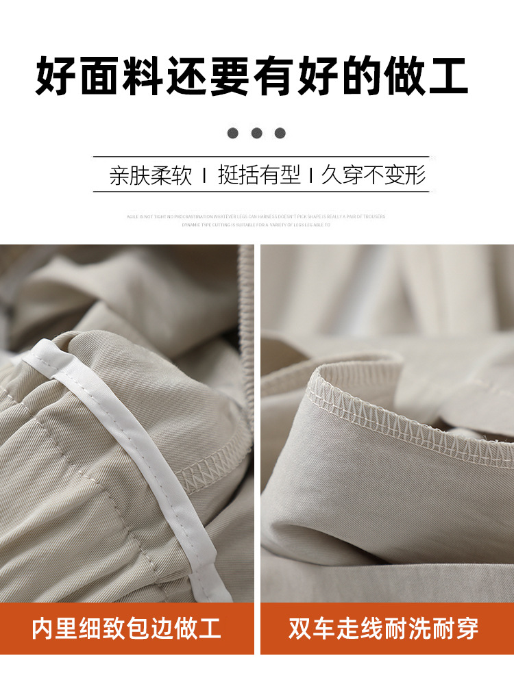 冰丝山本休闲裤女2024夏季新款高腰宽松直筒防晒垂感日系阔腿裤潮详情21