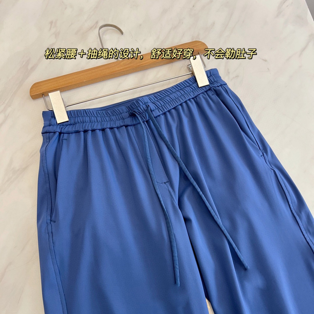 042302春夏新款青年流行女士宽松弹力舒适户外运动阔腿休闲裤纯色详情4