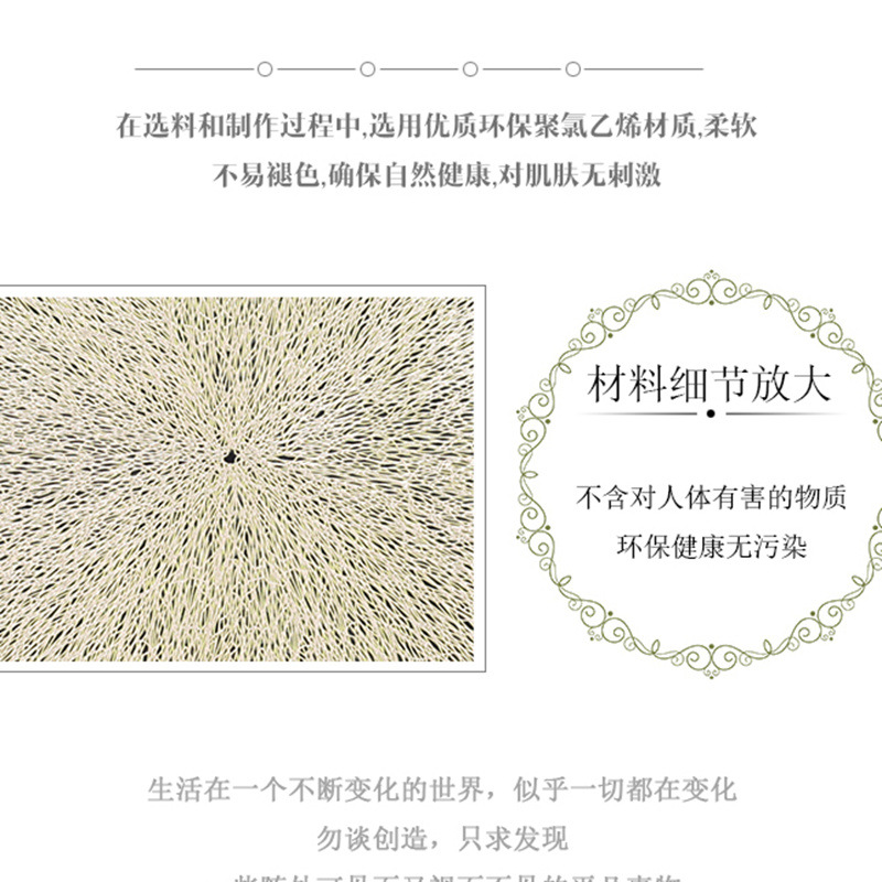 沃美 欧式轻奢圆形乱丝PVC餐垫家居装饰简约时尚大方防水防滑防油防烫耐磨隔热餐垫详情15