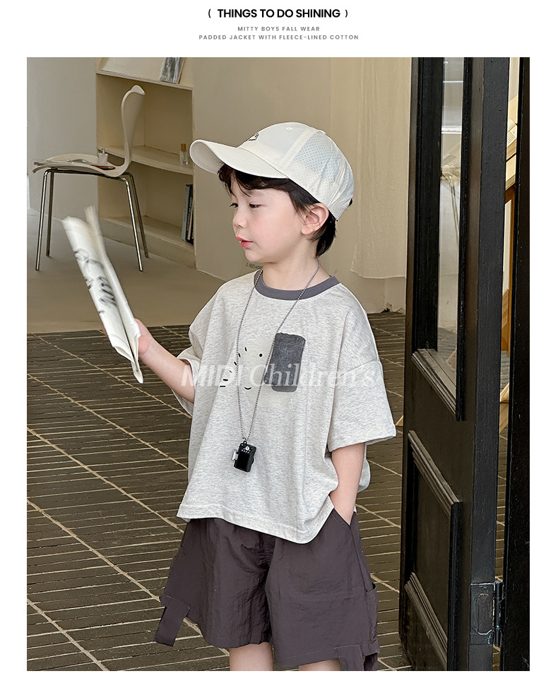 夏款童装儿童短袖T恤男童纯棉圆领上衣韩版宝宝可爱小狗半袖夏装详情27