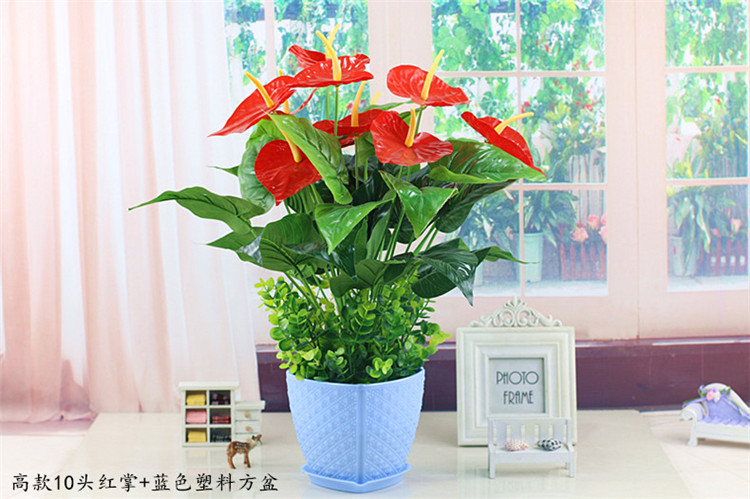 批发绿植红掌假花客厅装饰绿色植物落地塑料假花摆设盆栽绢花盆景详情23