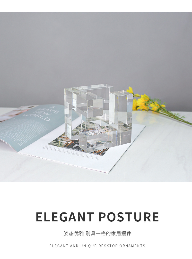 Cametti creative crystal ornaments, modern light luxury home soft furnishings, living room, TV cabinet, study decoration handicrafts pic 29