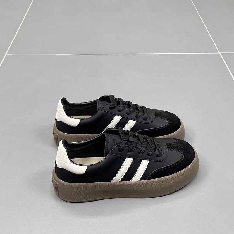 真皮德训鞋女鞋子2025春季新款厚底小白鞋复古阿甘鞋休闲运动板鞋详情9