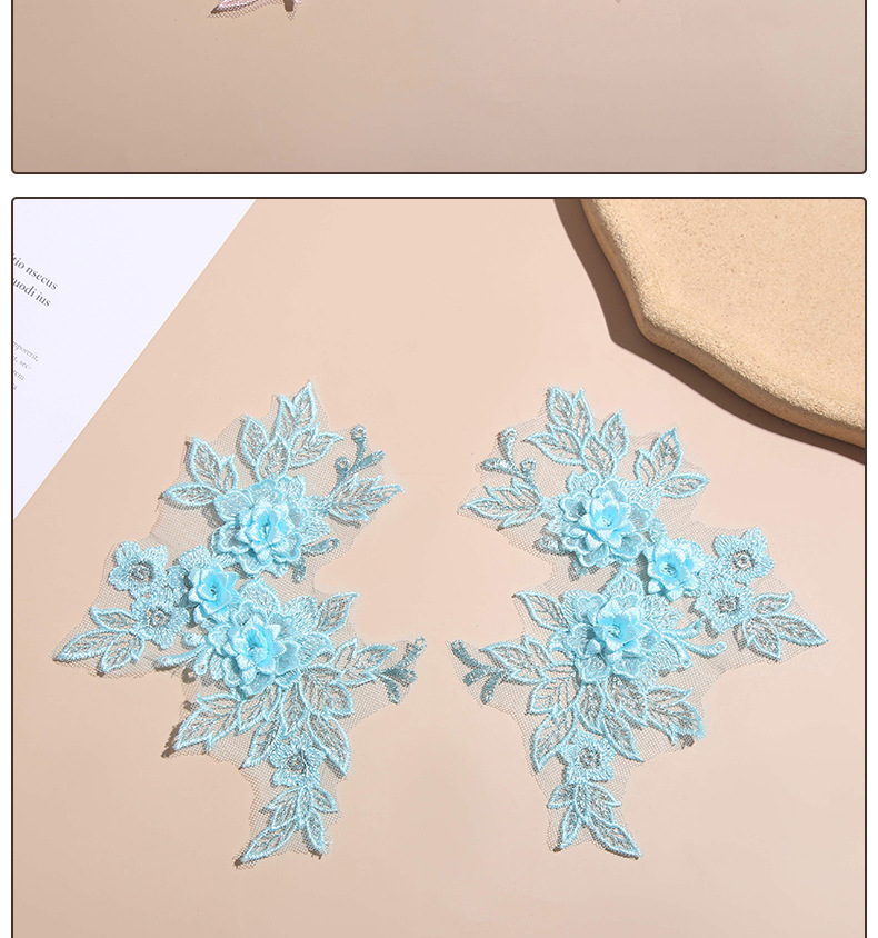 New three-dimensional hollowed-out floral lace wedding dress and performance dress lace diy floral accessories lace applique flower pieces pic 17