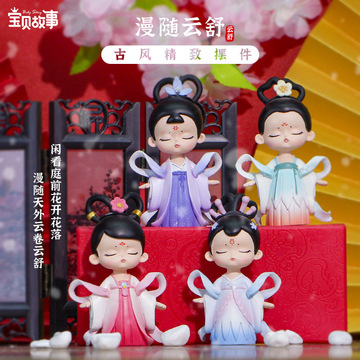 若如初见新年盲盒手办公仔国潮古风网红少女人物娃娃树脂摆件礼物详情5