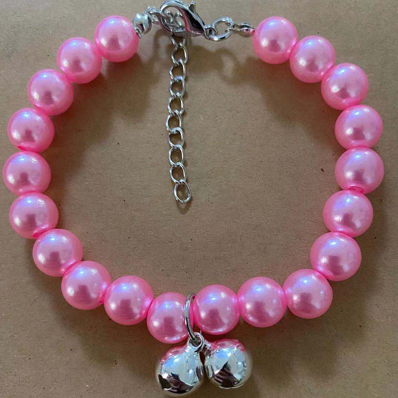 Pet necklaces, cute princess-style cat pearl necklaces, jewelry with bells, pet collars, accessories manufacturer wholesale pic 5