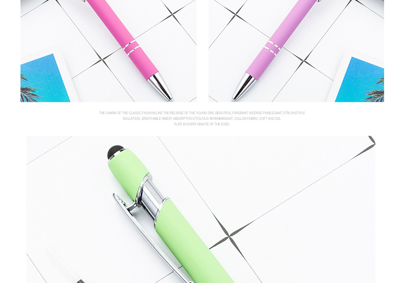 Factory wholesale of metal press pens, aluminum rod pens, capacitive touch ballpoint pens, handwriting touch pens, and LOGO printing pic 26