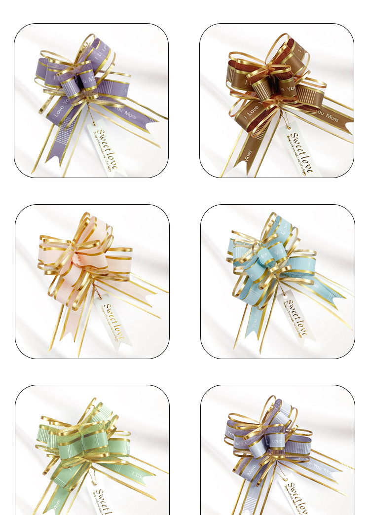 跨境亚马逊缎带告白雪纱蝴蝶结手拉鲜花礼品包装字母拉花详情6