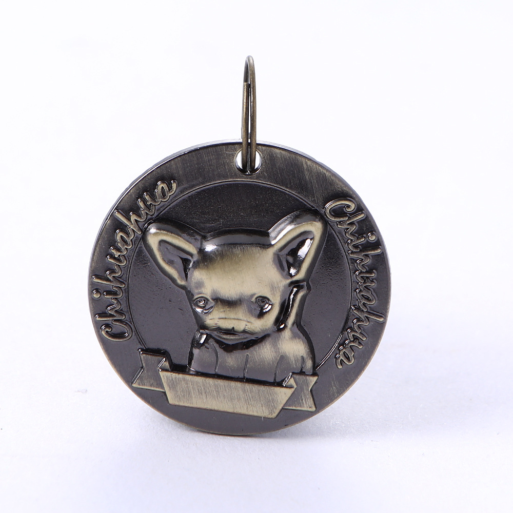 Explosivo retro bronce antiguo pet dog tag pet anti-pérdida de información de identidad procesamiento de la etiqueta grabado láser una pieza de generación pic 12