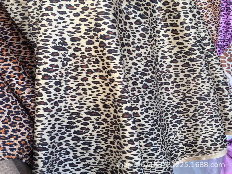 Tiger-striped polyester knitted printed fabric for shoes, hats, various simulation toys, headwear and hair accessories, leopard-striped short plush fabric pic 7