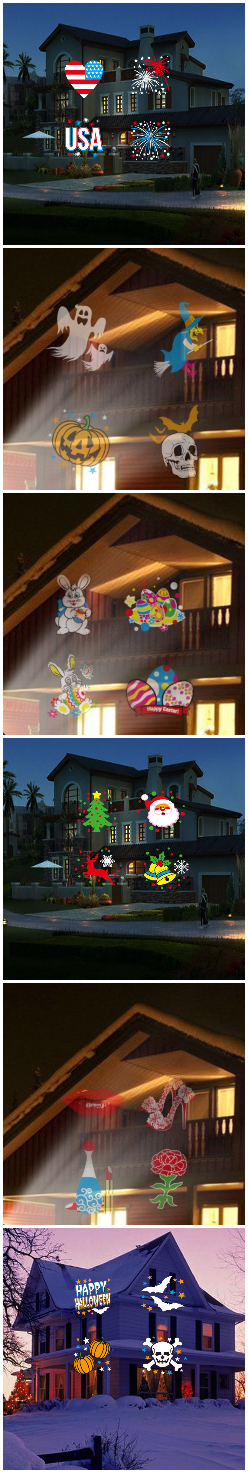Europa y américa navidad LED color fillin insert card light 16 tarjeta de color al aire libre césped proyector luz con control remoto fabricante fuente pic 3