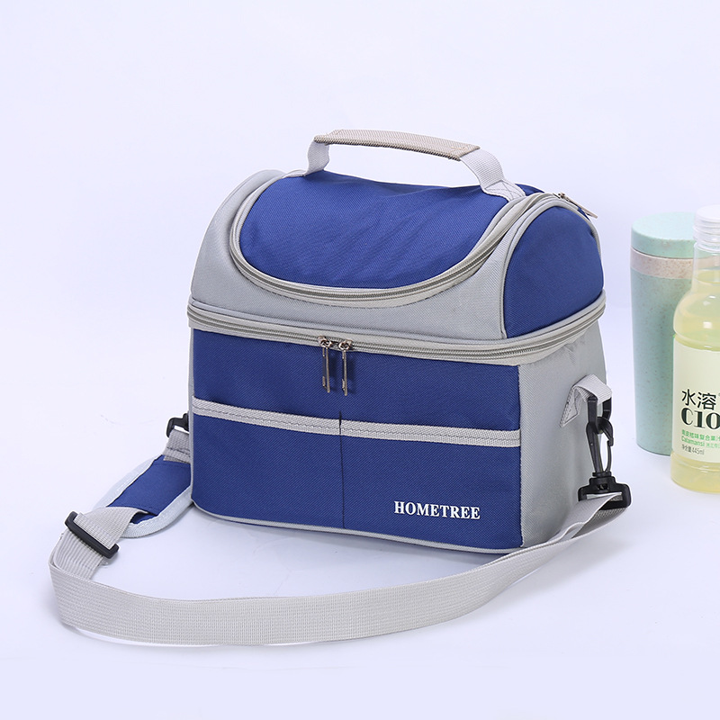 Customized double-layer insulated bags, insulated packs, simple and creative ice packs, waterproof bento packs, hand-held bags, aluminum mold bento meal packs pic 7
