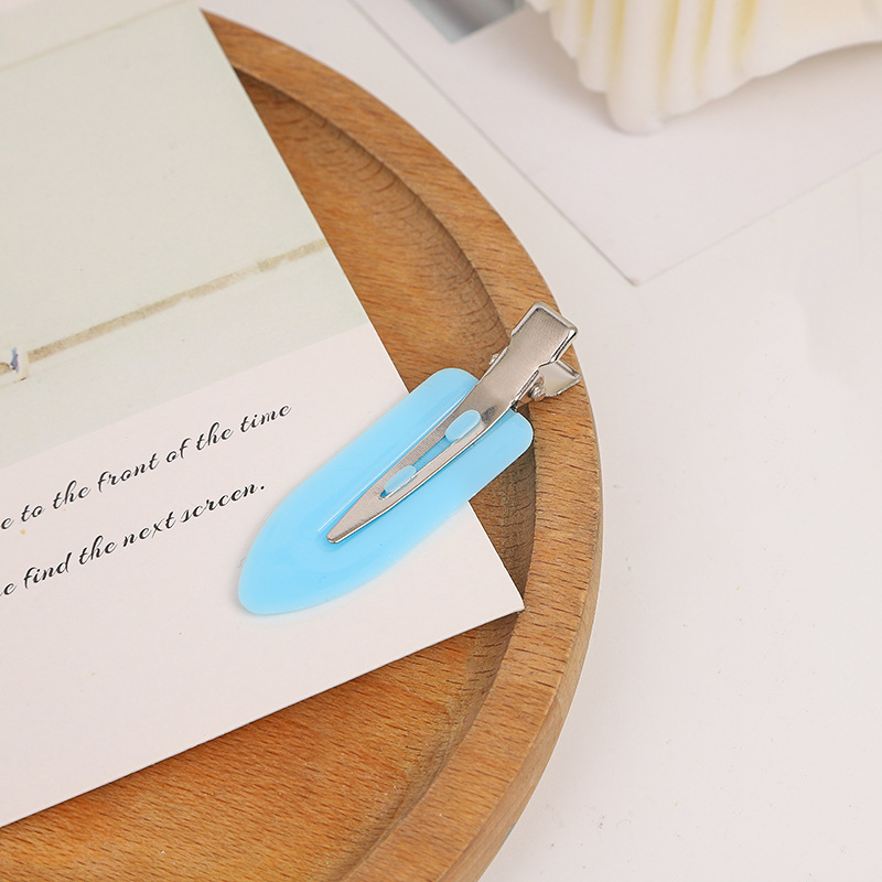 爆款甜美网红糖果色透明无痕发夹超闪充粉冲浪板发卡刘海碎发边夹详情9