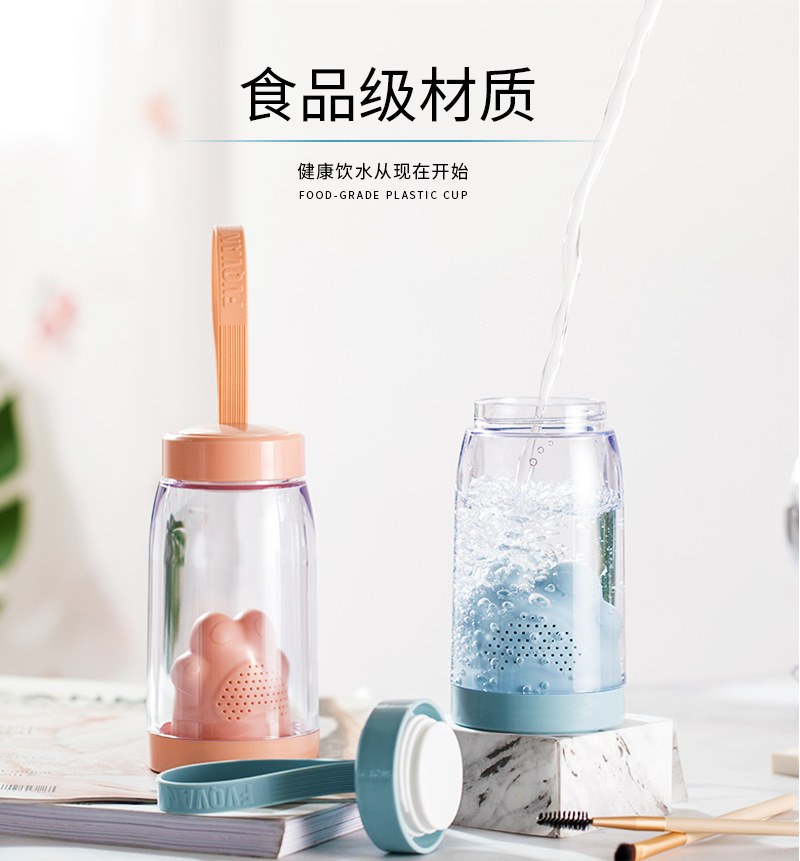 韩国创意卡通猫爪茶隔便携杯多功能泡茶礼品防漏手提大肚杯可logo甄选商品详情5