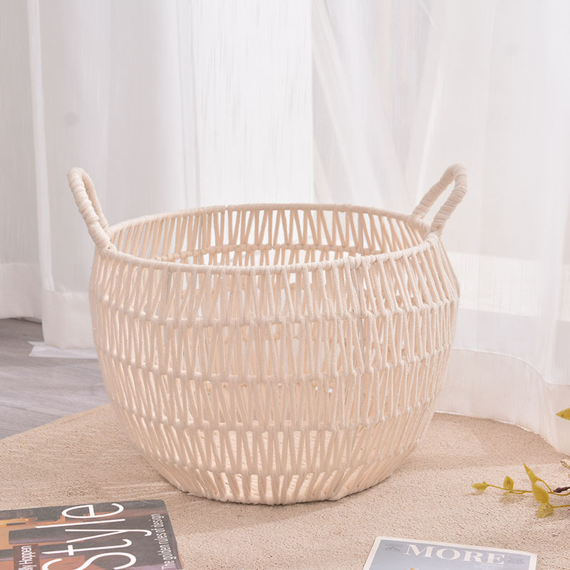 家居家用筐子置物收纳筐鸡蛋容器圆形镂空筐复古收纳篮装饰品篮子详情4