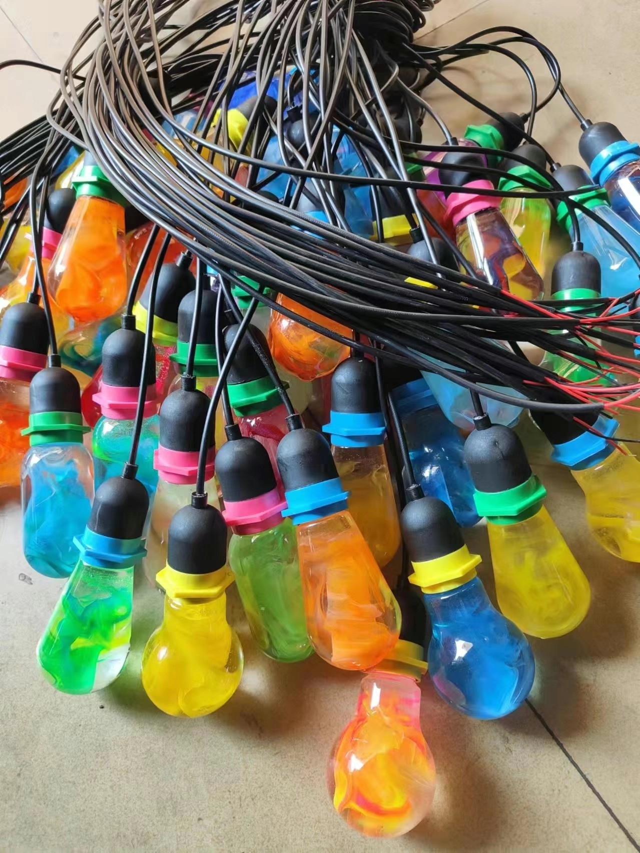 led seven-color glazed amber lamp, wishing bottle, tree lighting decorative lamp, outdoor waterproof, popular hanging tree chandelier pic 10