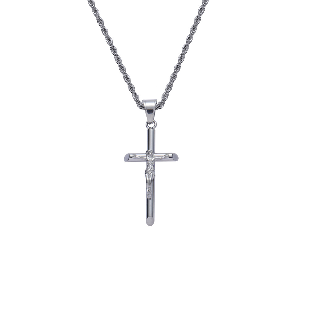 Hip-hop necklace, cross personality pendant, cross-border necklace, trendy couple necklace accessory pic 8