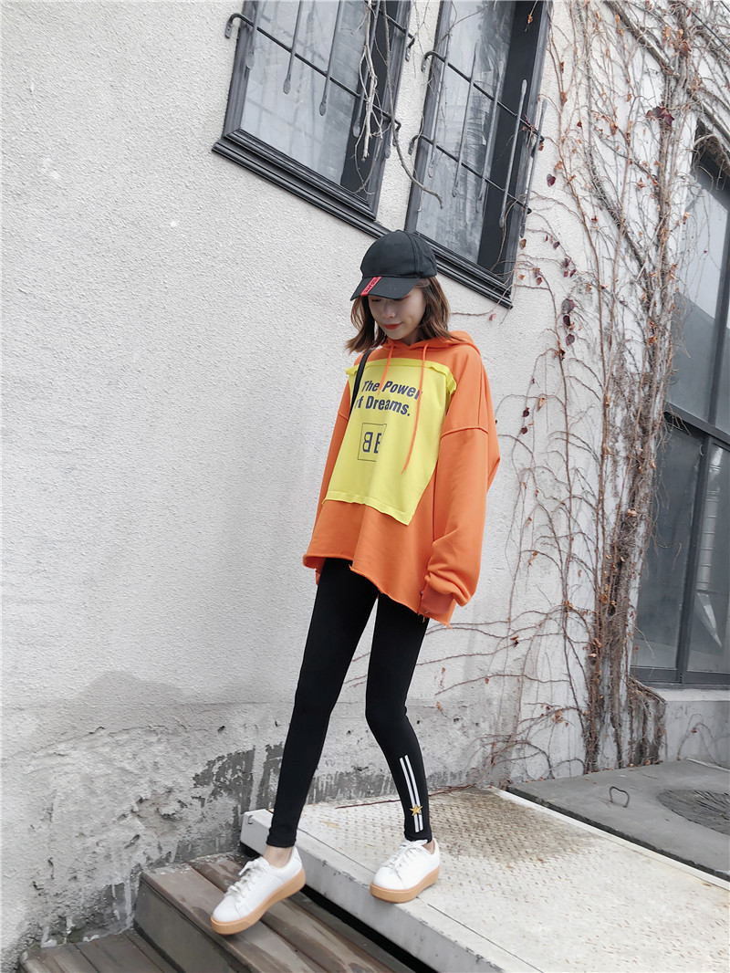 Spring new Korean-style side-striped five-star printed slimming nine-inch skinny pants pic 2