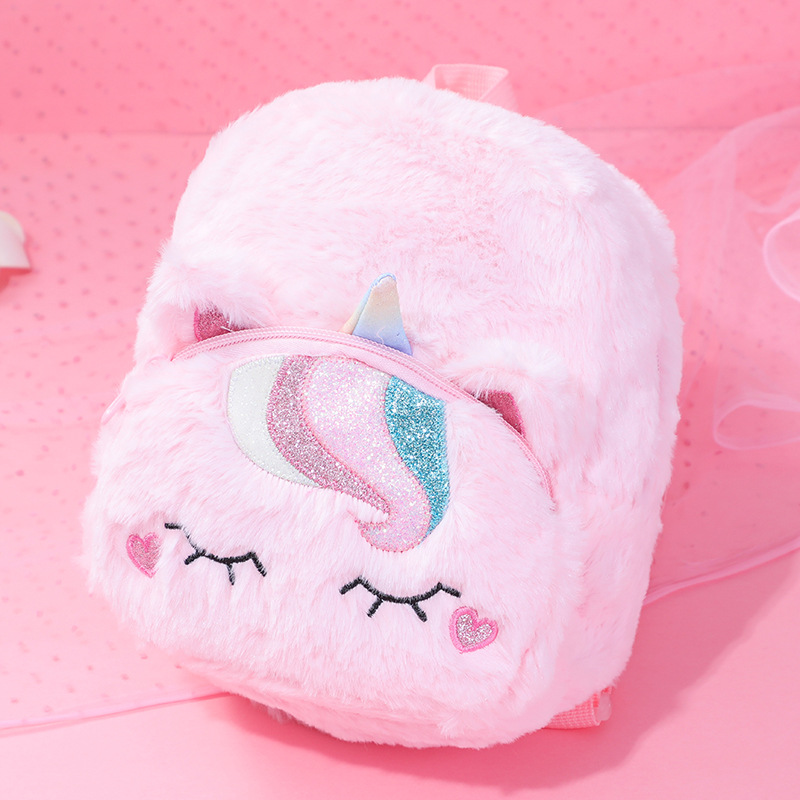 Unicorn独角兽毛绒小书包少女休闲背包双肩包可爱卡通幼儿 收纳包 pic 32