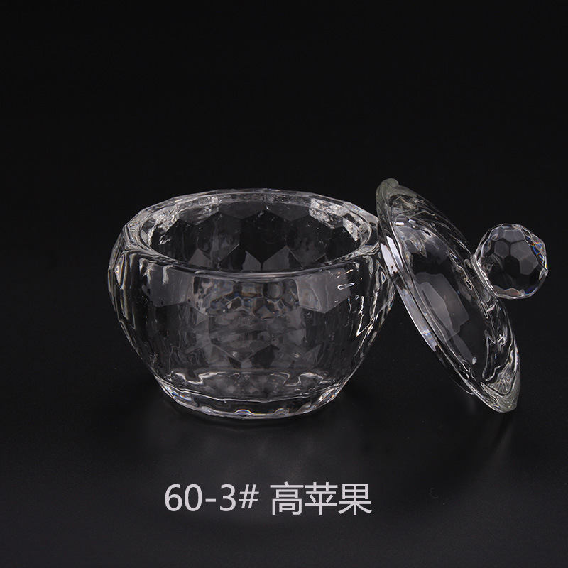 Cross-border exclusive glass crystal cups with LIDS for nail art, irregular-shaped crystal cups, and special octagonal cups for holding crystal liquid pic 8