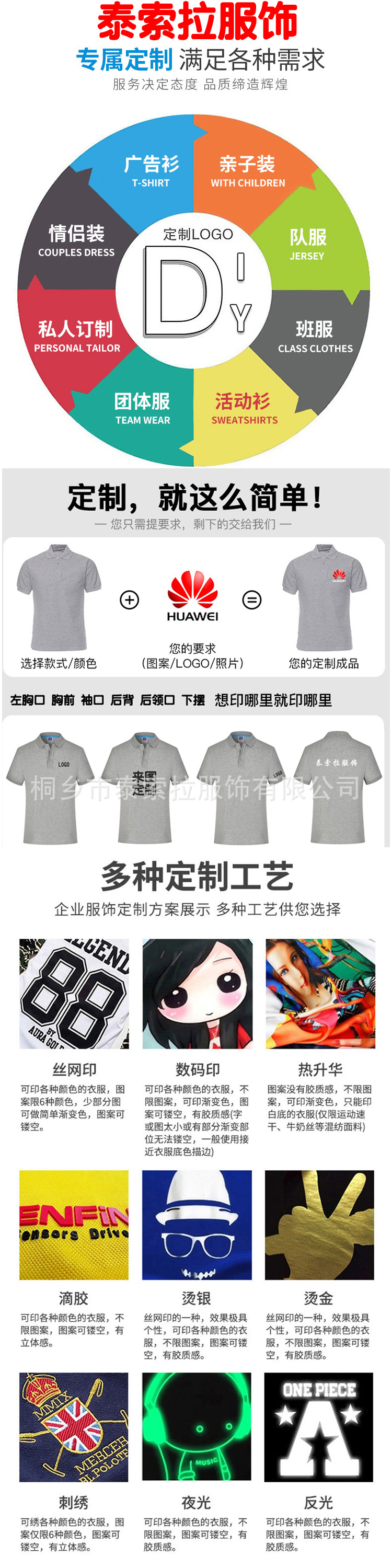 翻领polo衫定制t恤短袖工作服广告衫团体文化衫印字logo刺绣批发详情1