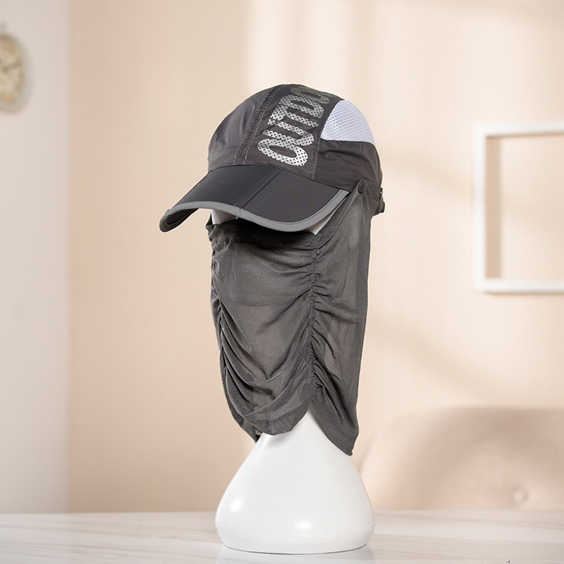 Wholesale of 2020 new outdoor sports cycling sun protection headgear, dust-proof full face hood, foldable fishing cap pic 9