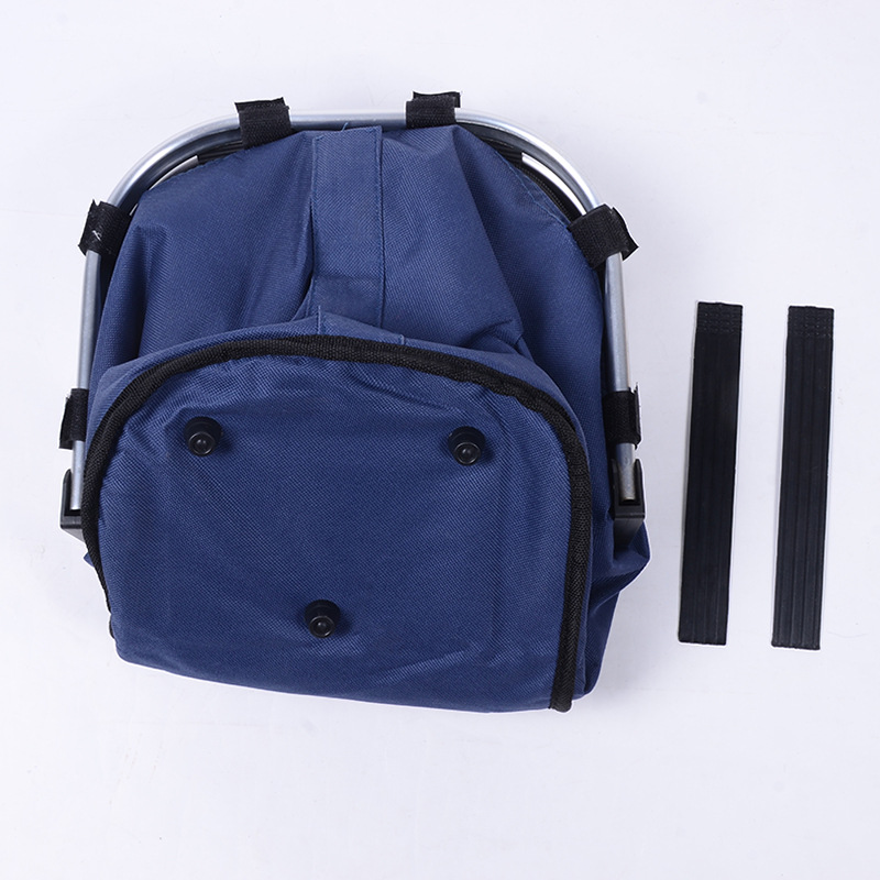 New 600D Oxford fabric folding shopping basket, outdoor picnic bag, hand-held zipper shopping basket, cross-border supply, insulated bag, meal bag, wine insulated bag, catering camping box, ice bag insulated bag, insulated box pic 6