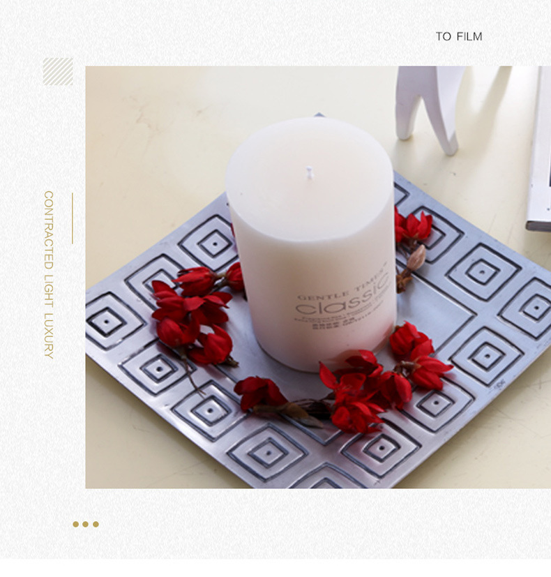 现货批发欧式蜡烛垫方形回纹复古烛台创意家居客厅桌面装饰蜡烛盘详情11