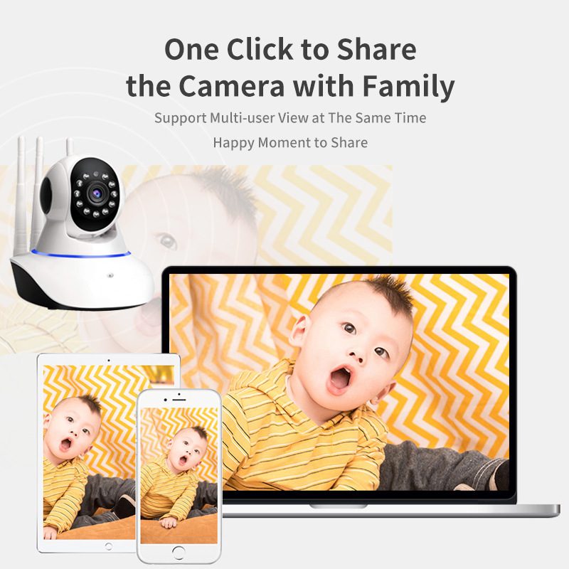 V380 Wireless wiif camera indoor shaking head machine monitor high-definition smart home bald strong shaking head machine pic 3