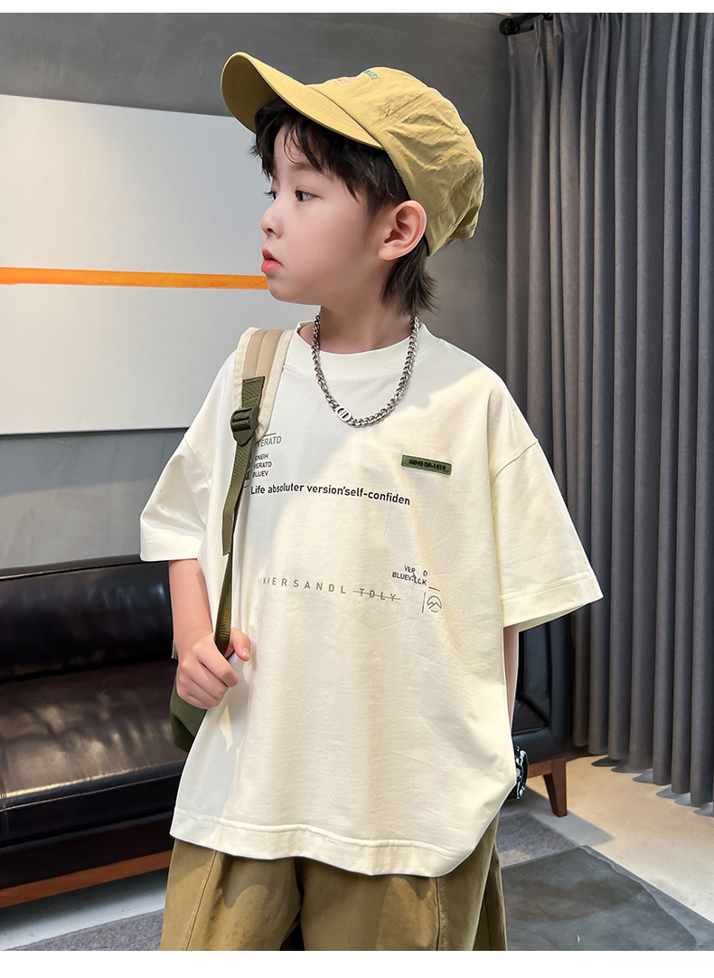 男童短袖T恤夏装2024新款儿童夏季纯棉上衣男孩中大童原创半袖潮t详情20