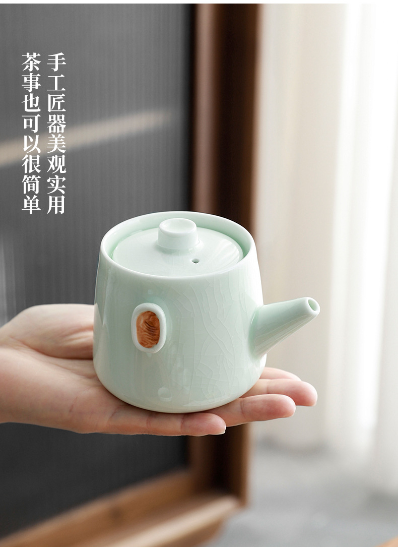 Ge Yao tea set, home ceramic teapot, Chinese tea cup, portable travel tea set, high-end business gift pic 4