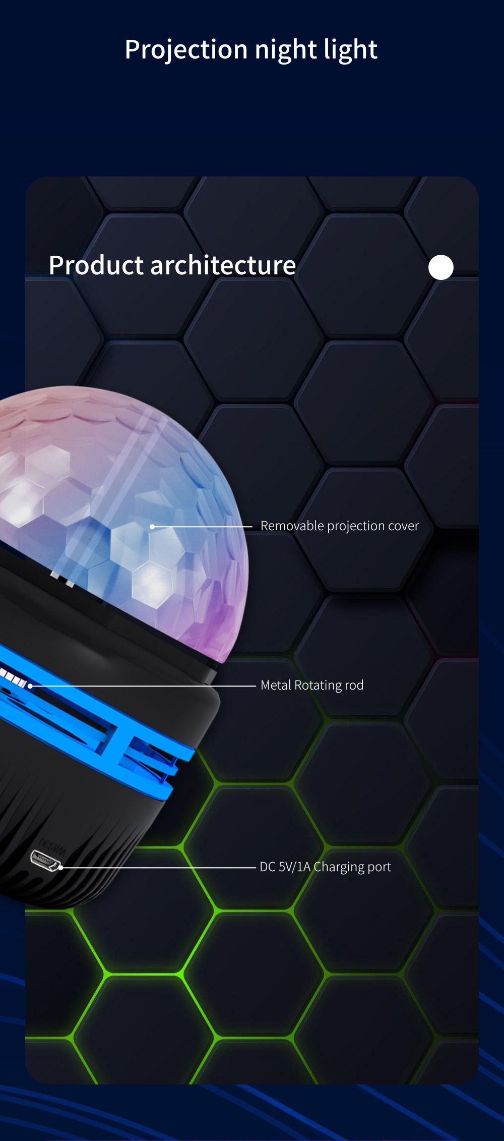 Small magic ball lamp, starry sky projection lamp, bedside atmosphere, Christmas gift, USB plug-in small color lamp pic 4