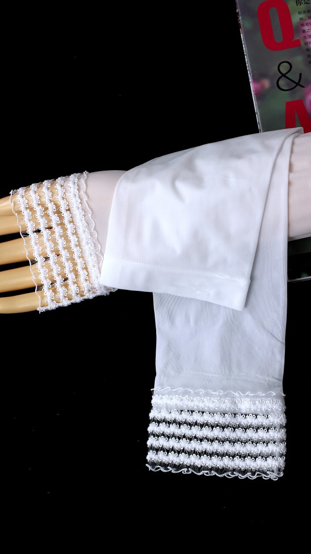Long sun-protective gloves for women driving, seamless ice silk sleeves, lace thin arm guards, thin style pic 7