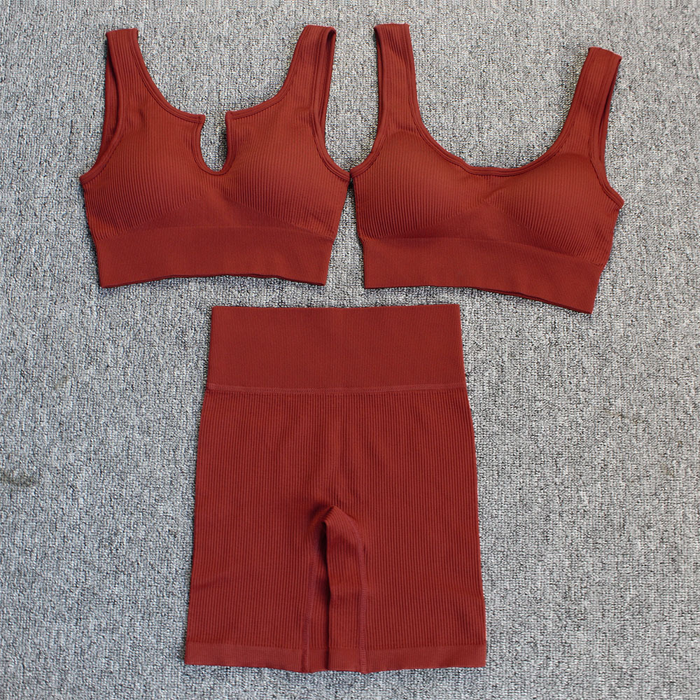 无缝高腰提臀瑜伽短裤女螺纹紧身翘臀运动速干运动训练跑步健身裤详情9